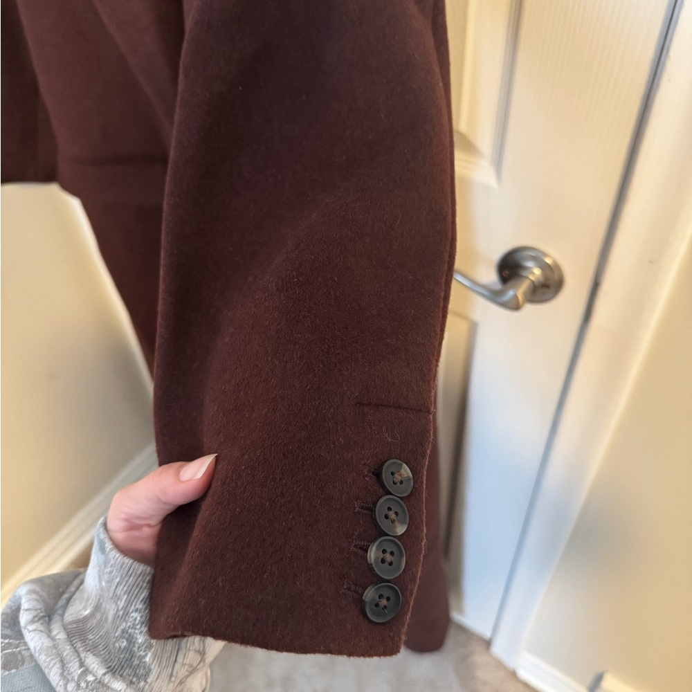 Abercrombie & Fitch Mahogany Wool-Blend Double-Breasted Coat *NWT* - Picture 4 of 6